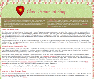 Glass Ornaments Shops - Information and Links